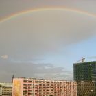 the rainbow over DDR Buildings