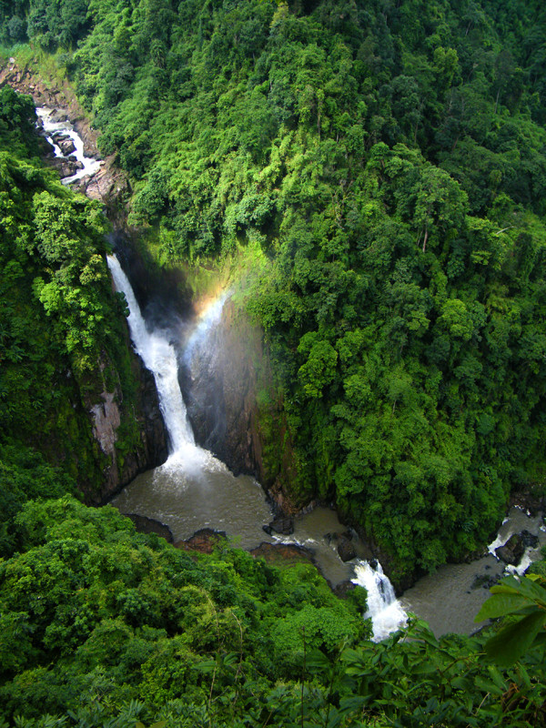The rainbow over the waterfalls
