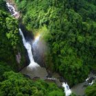 The rainbow over the waterfalls