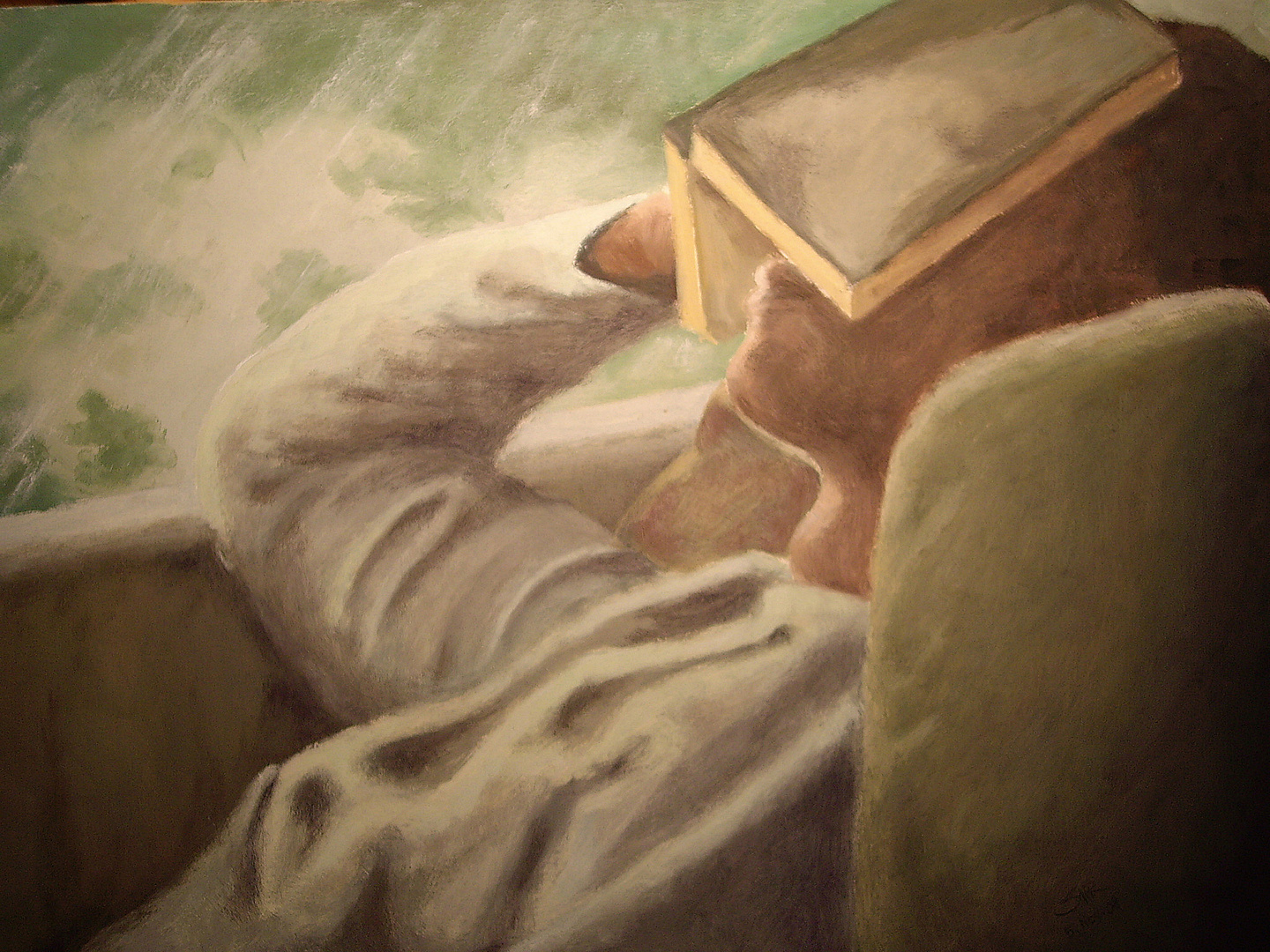 The Reader I - Acrylics on cardboard (Feb. 2009)