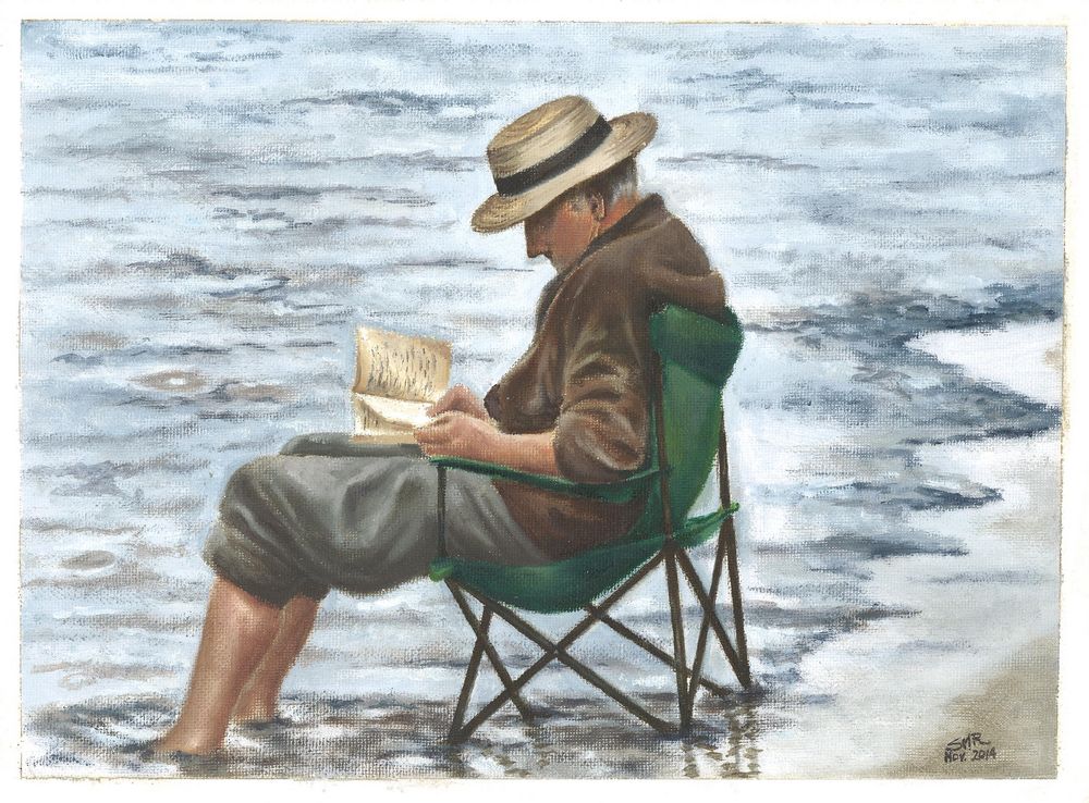 The Reader VII - Oil on Figueres paper (Nov. 14)