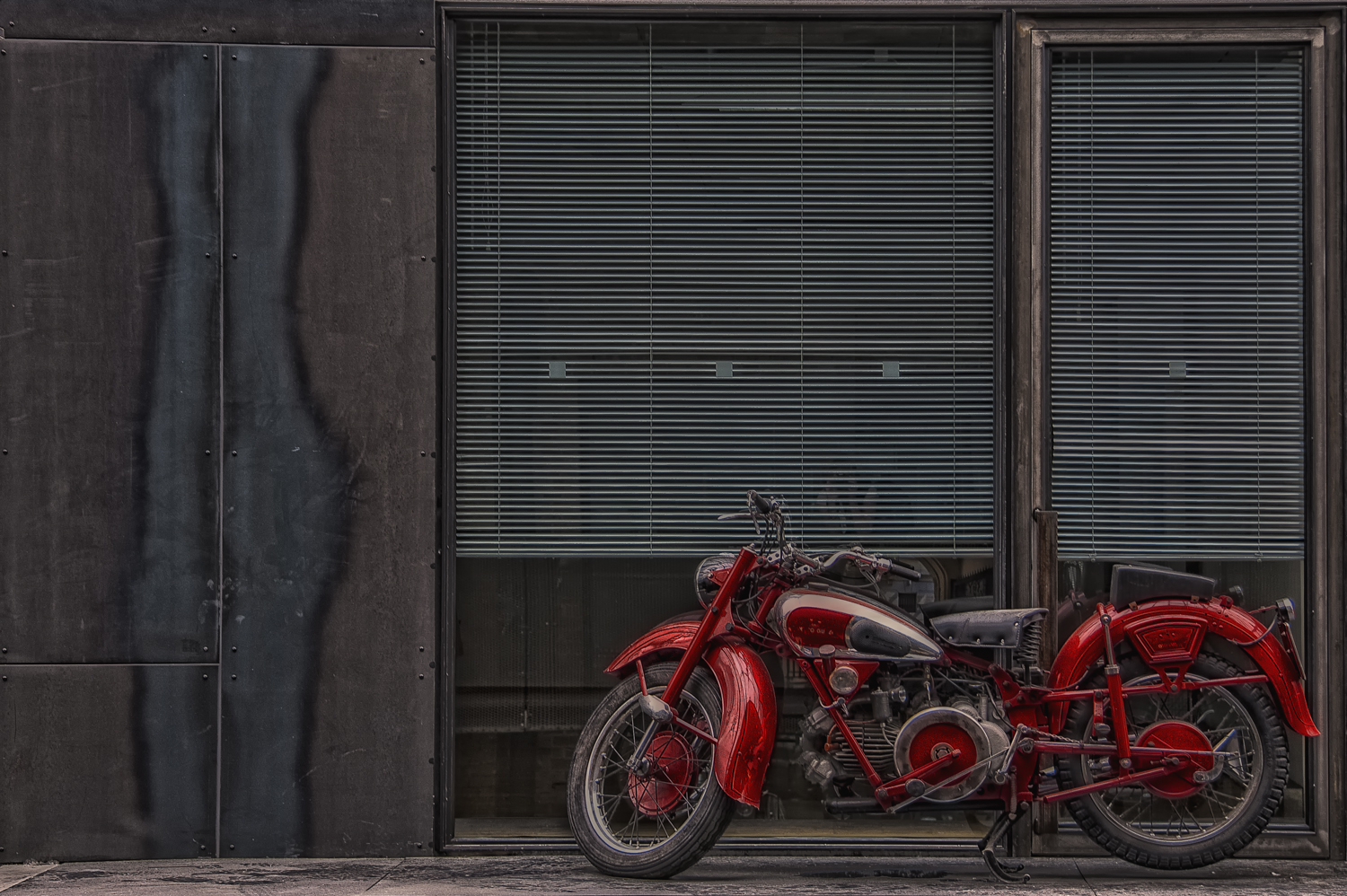 the red motorcycle