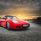 The red Porsche