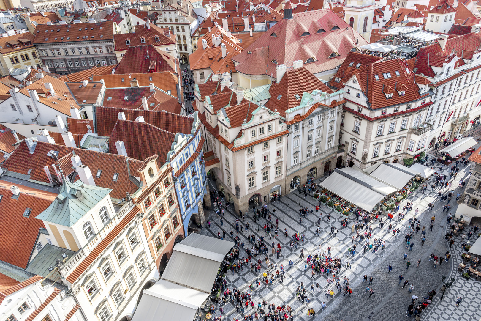 The red roofs of Prague