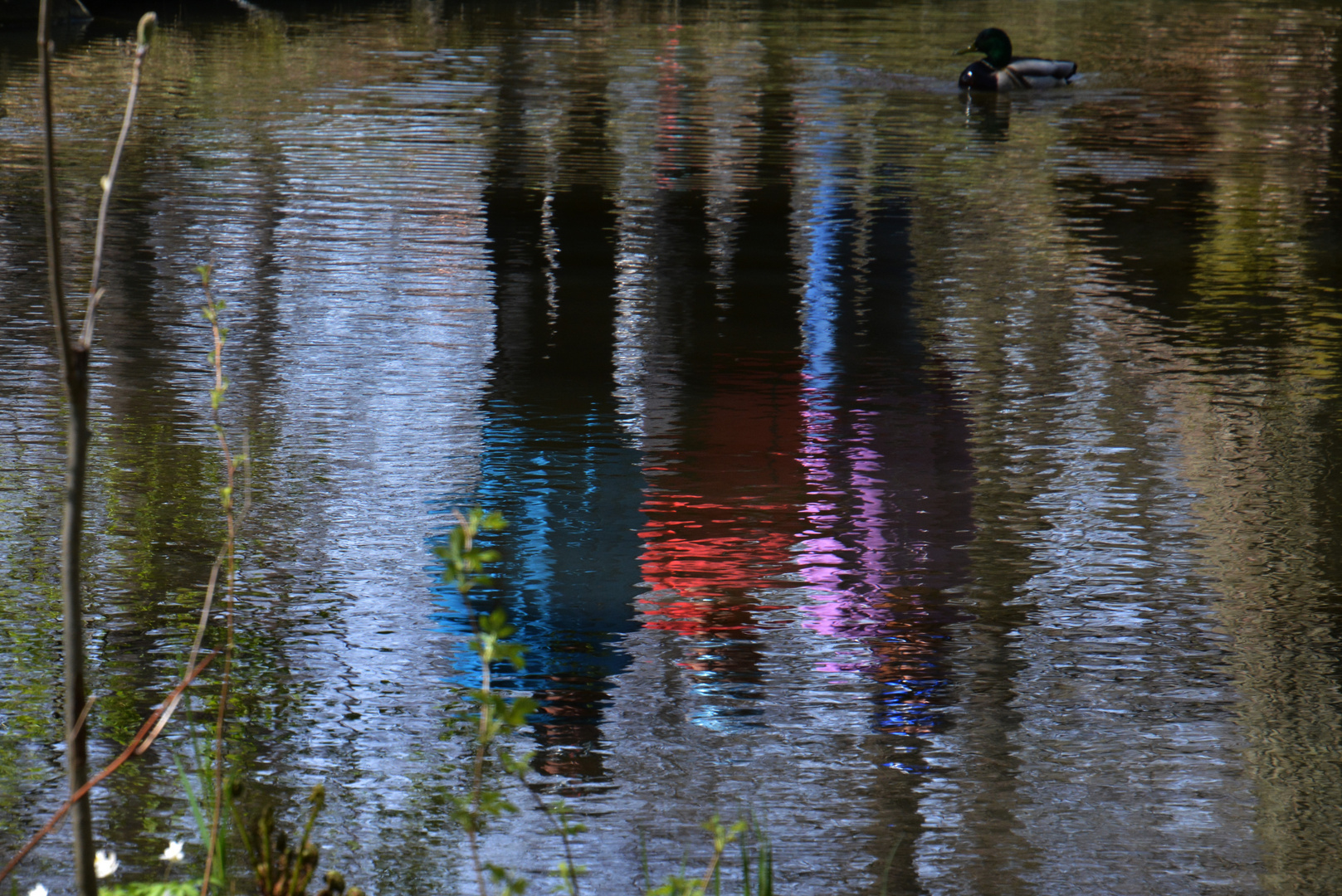 The reflection on water