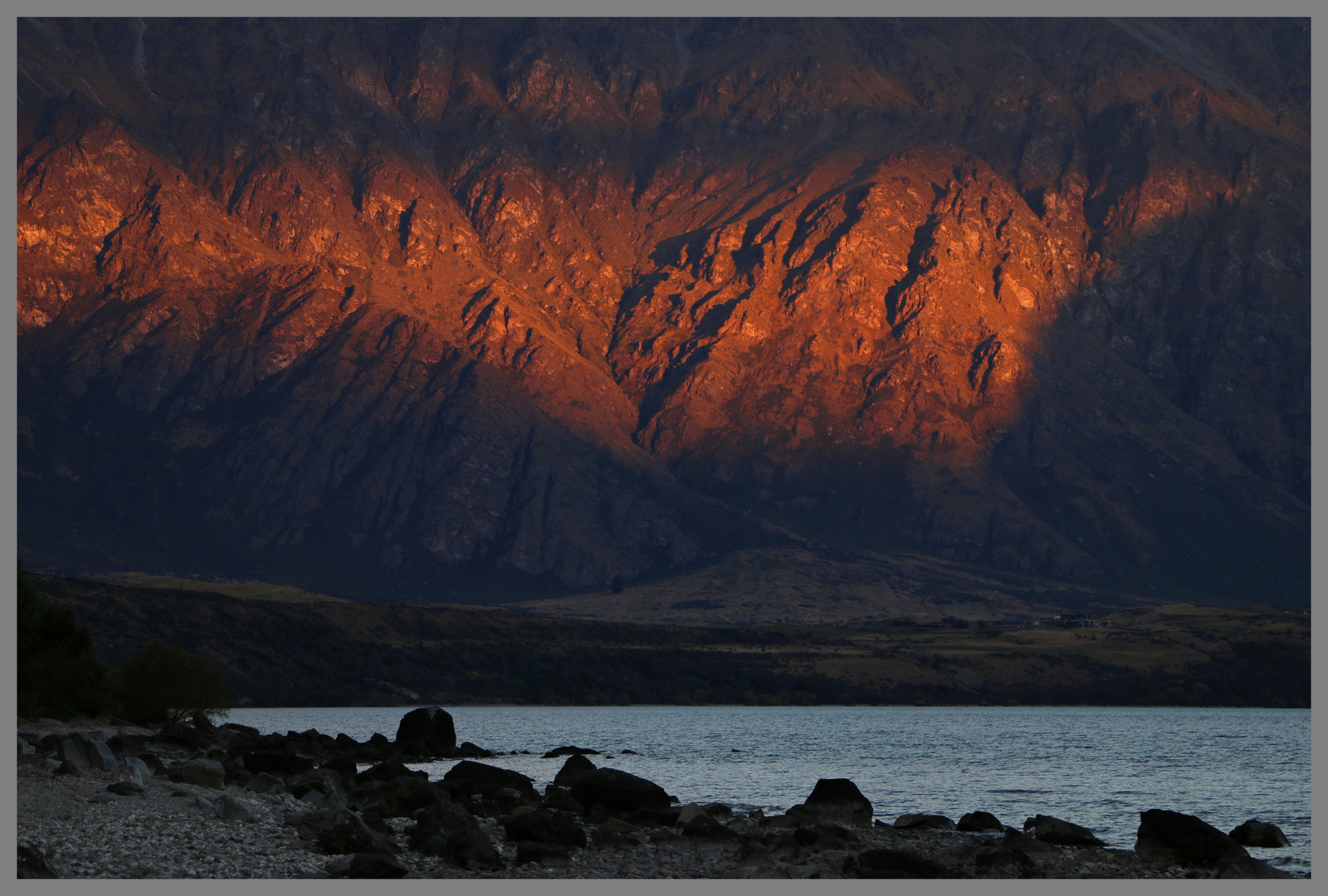 The Remarkables and lake Wakatipu evening 2