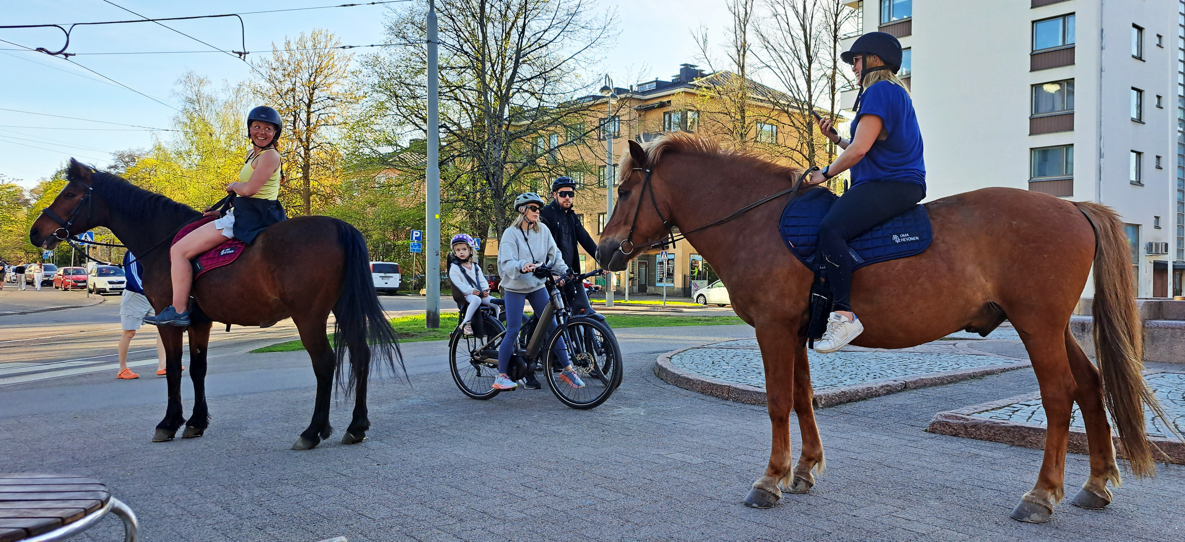 The riders on kiosk