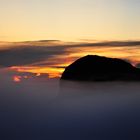 the rising sun on the top from the mount kinabalu