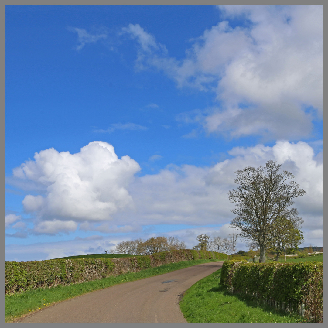 the road 4b from eglingham to chillingham in Northumberland