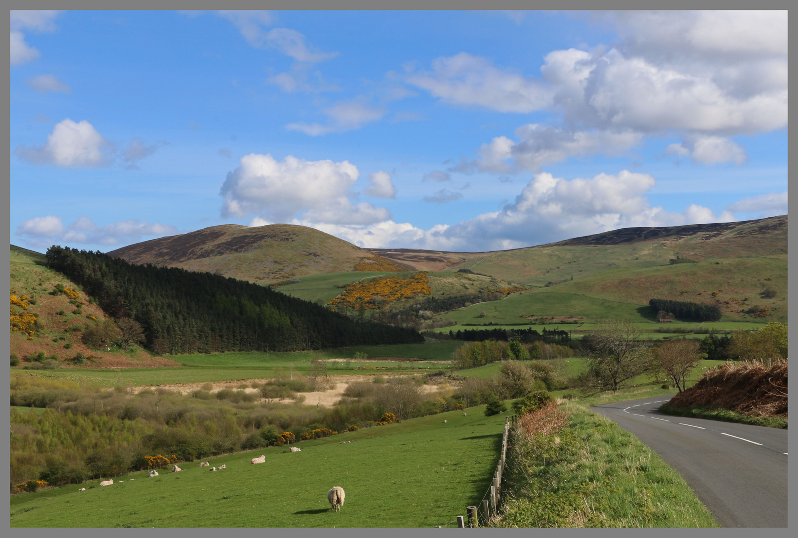 the road from Yetholm to westnewton Northumberland