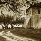 The road near the church.