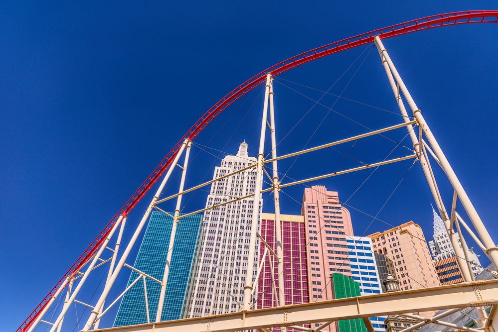 New York New York Roller Coaster Video The Roller Coaster, New York-New York, Las Vegas, USA Foto & Bild