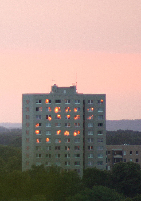 The roof, no, the house is on fire