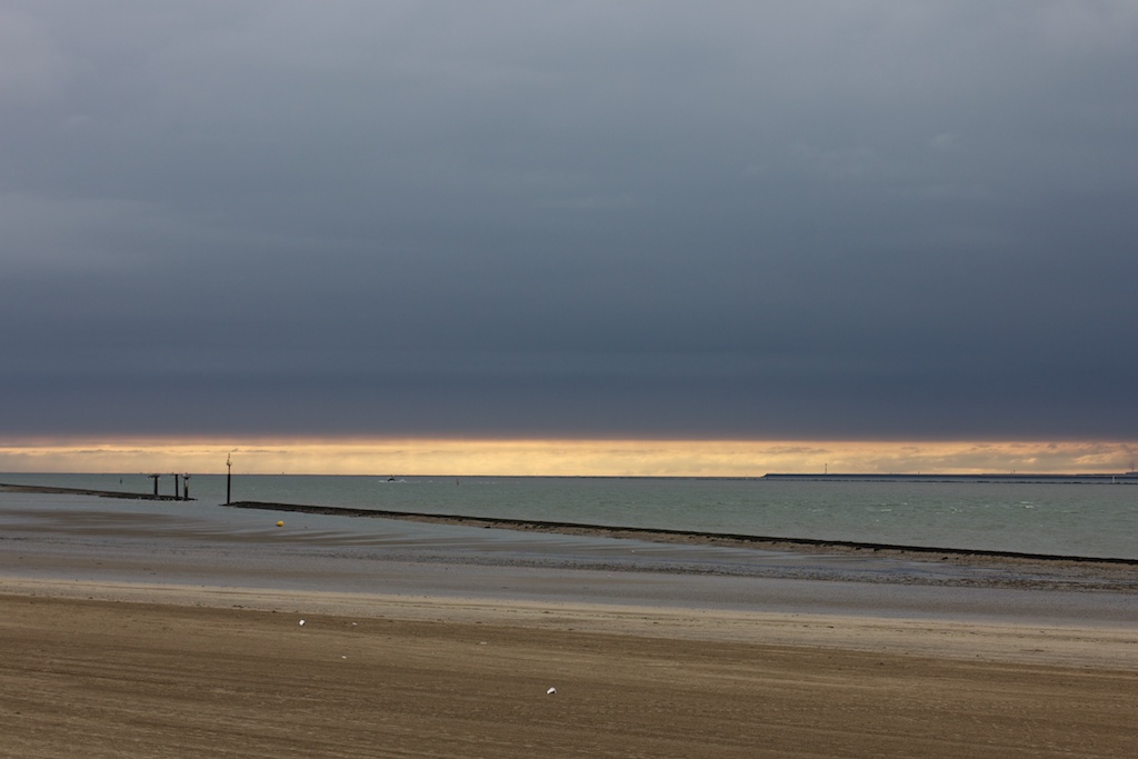 The Seine meeting the Atlantic at sunset a summer's day