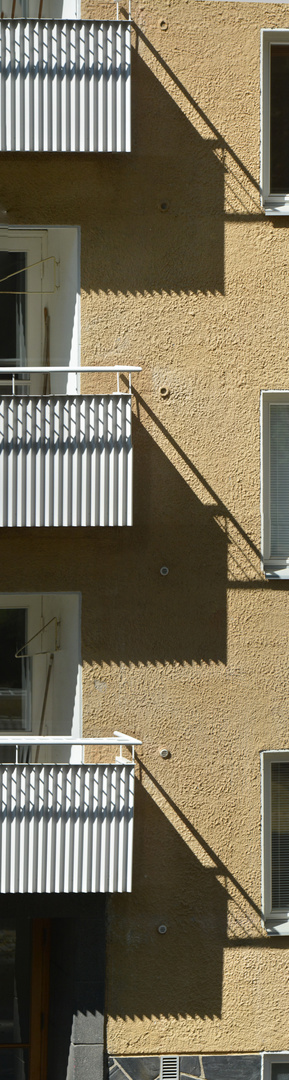 The shadows of the balconies 