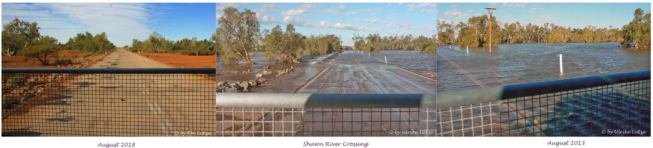 ** The Shawn River Crossing ** Same Road, same month what a difference .