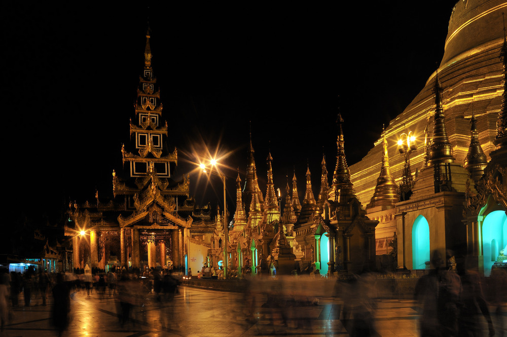 The Shwedagon Pagoda at night