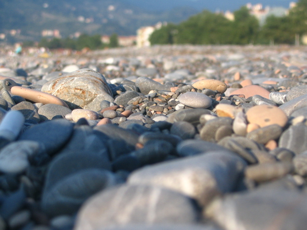 The small town shore in the black sea