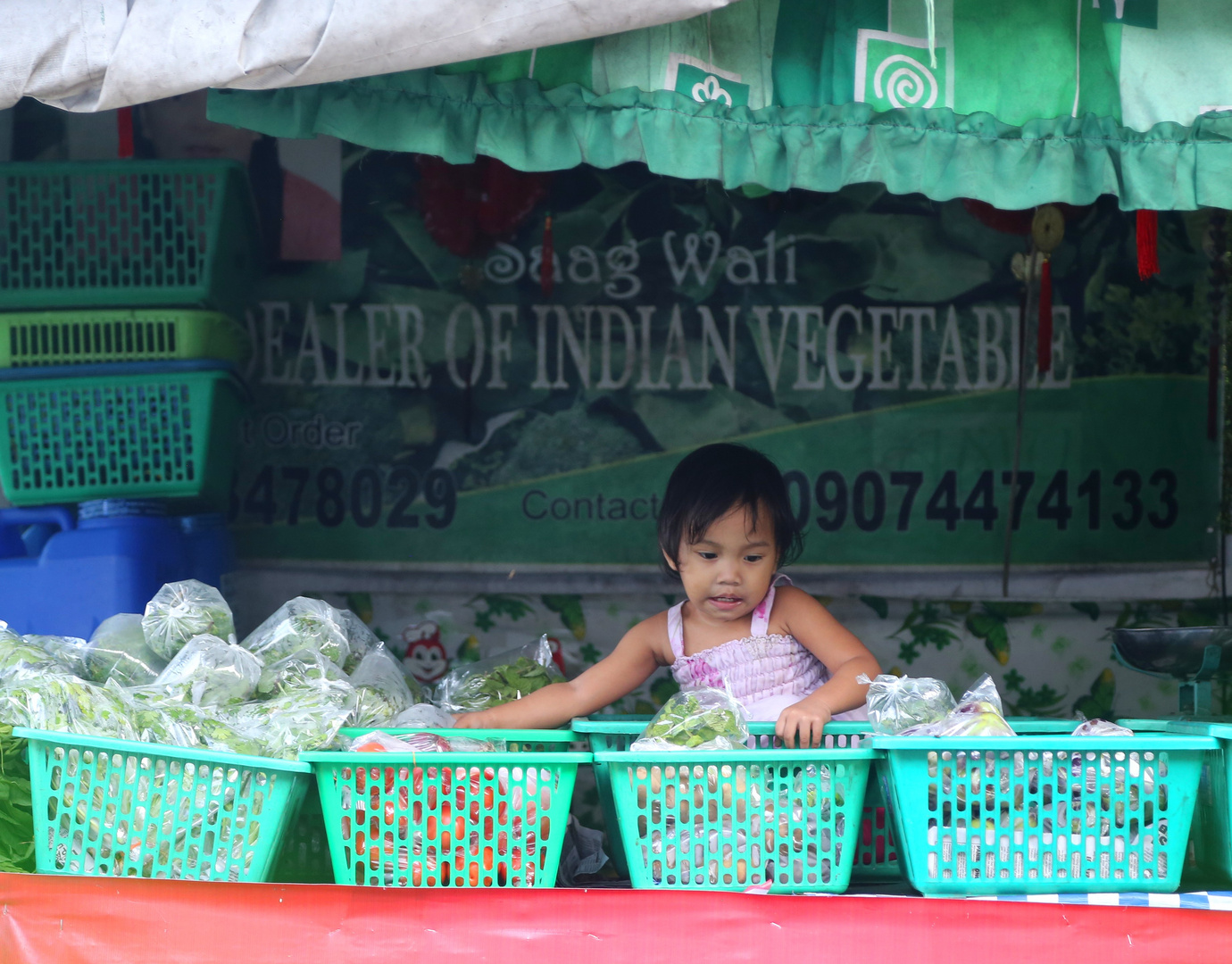 The smallest vegetable seller in Manila