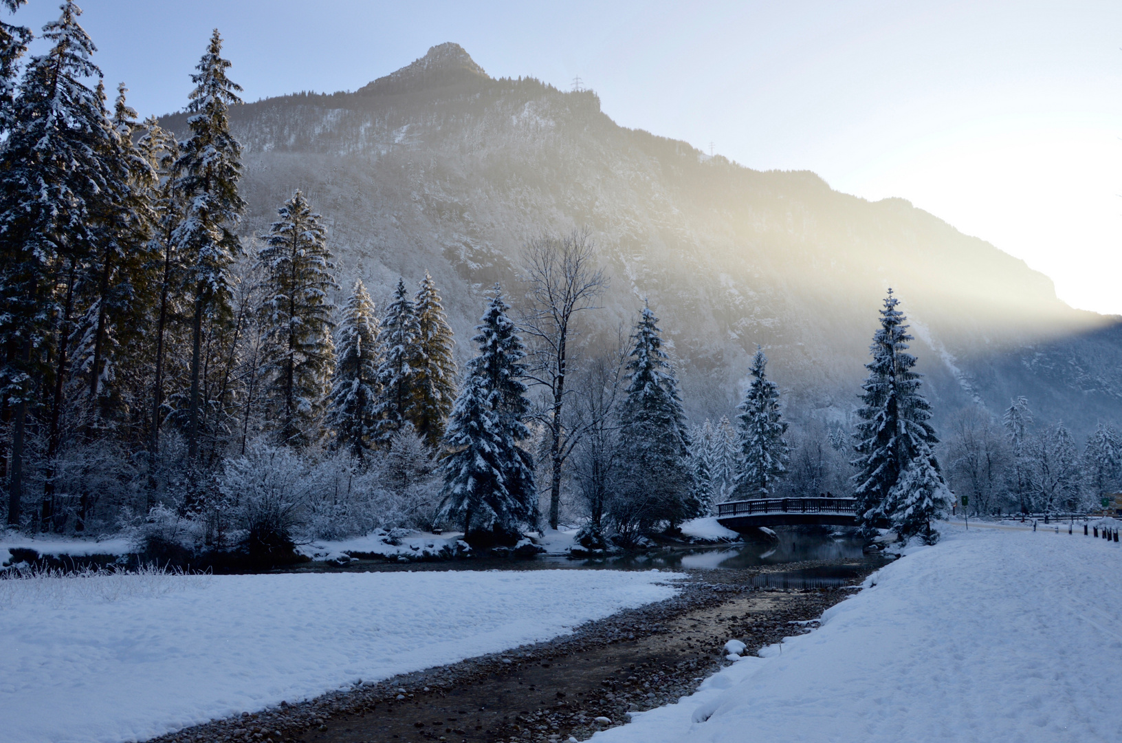 The snow clad bridge