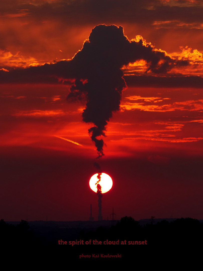 " the spirit of the cloud at sunset "