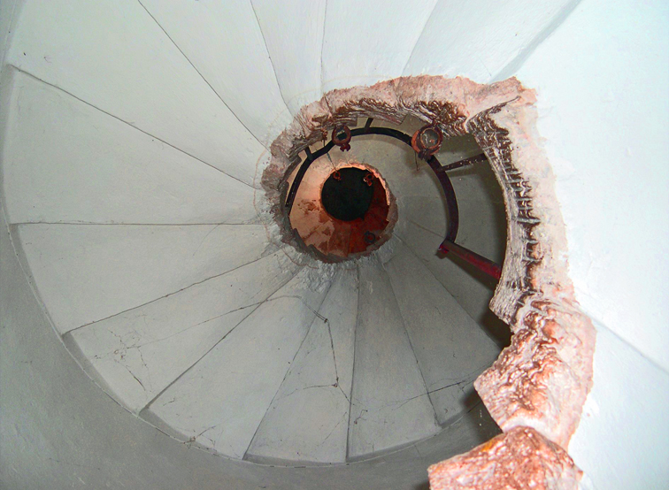 the staircase of the bell tower