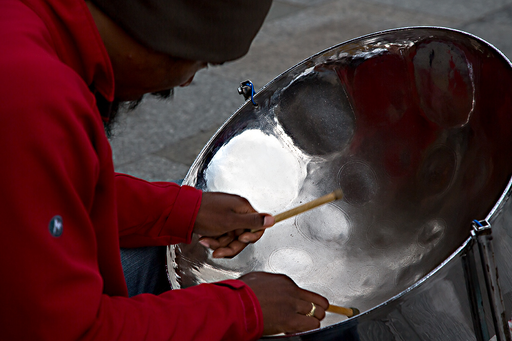 the steel drum player