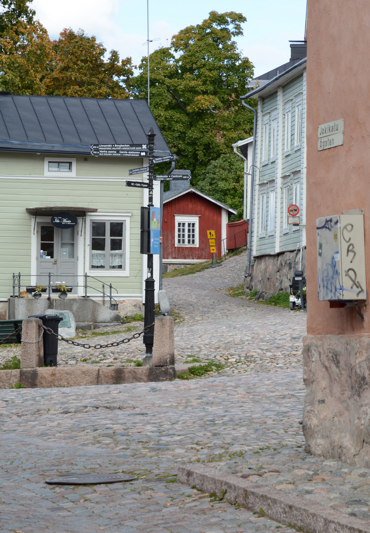 The street sight on old Porvoo