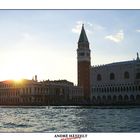 The sun sets over San Marco