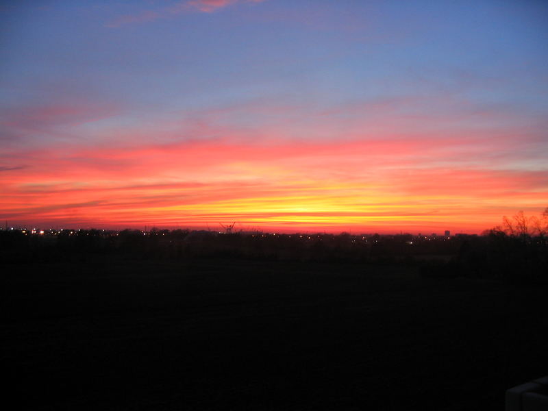 the sunset in venice