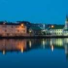 The Tjörn lake at midnight