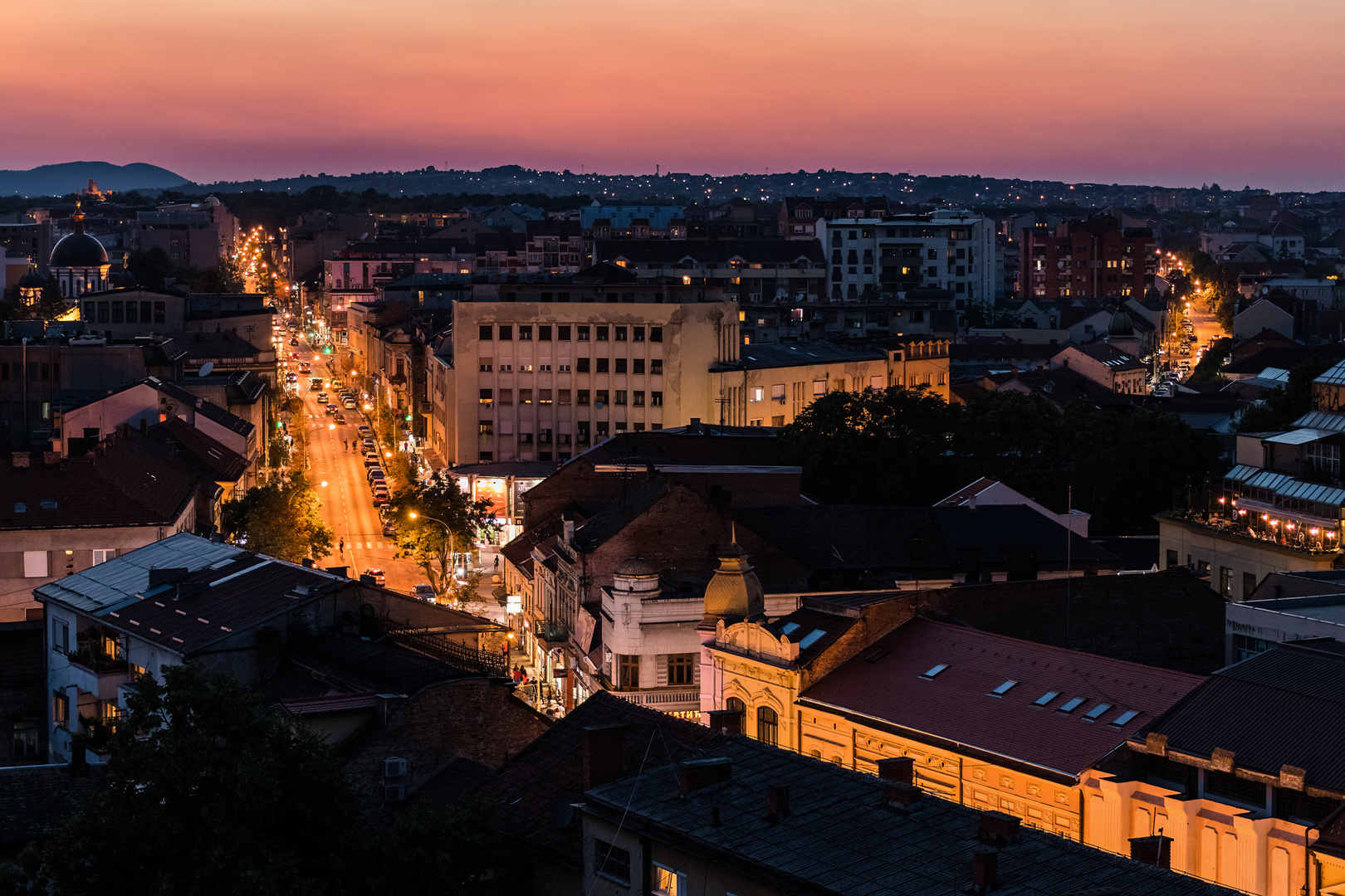 The town at night