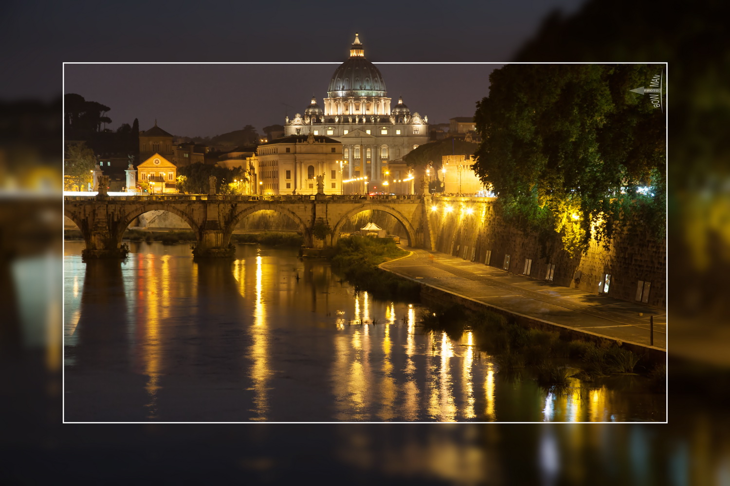 the Vatican in a sea of light