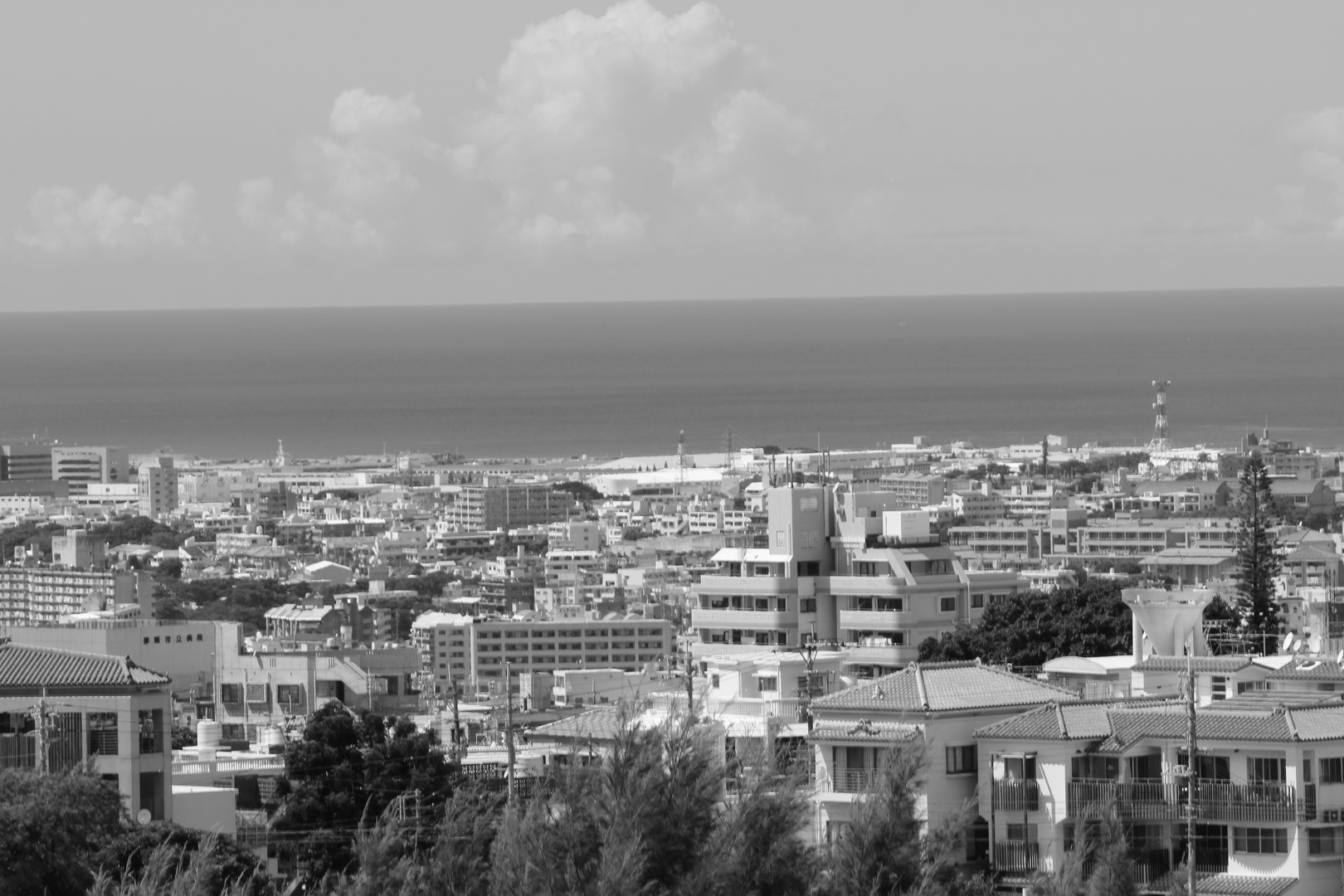 the view from shirjo castle in Naha, Okinawa Japan