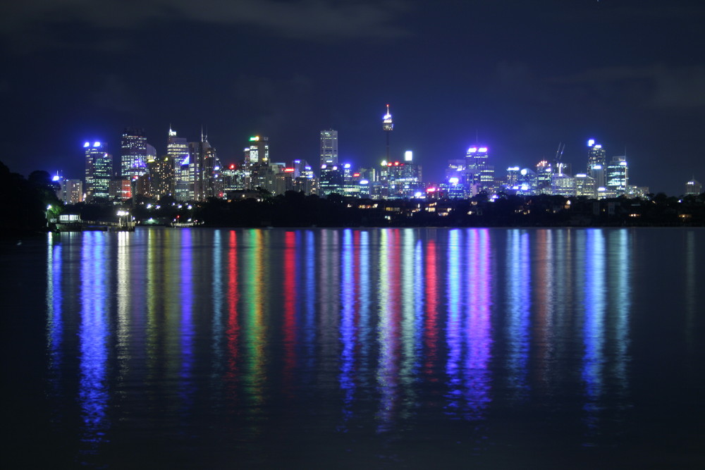 the view from Sydney at night