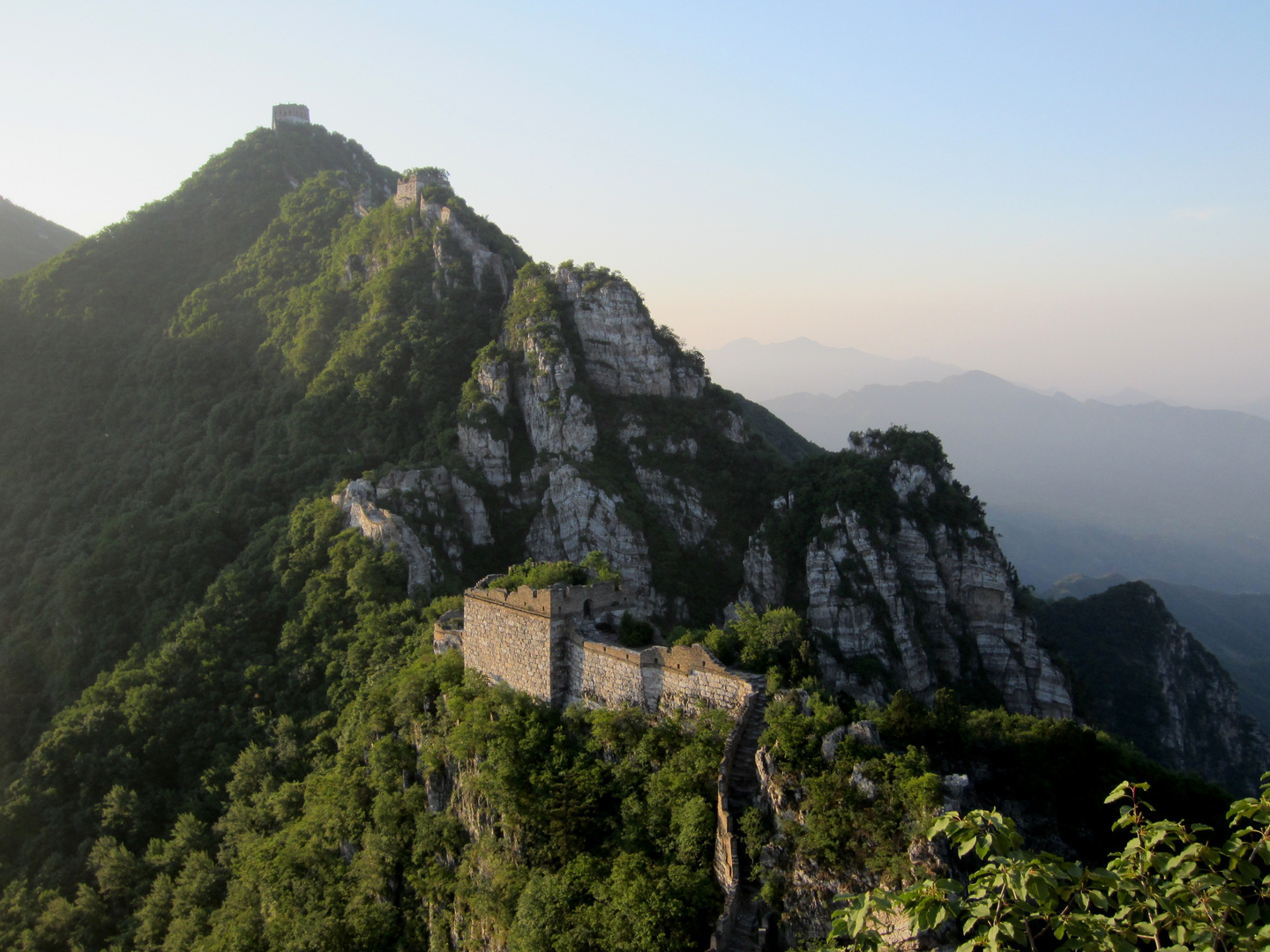 The view to the highest point of Jiankou Great Wall