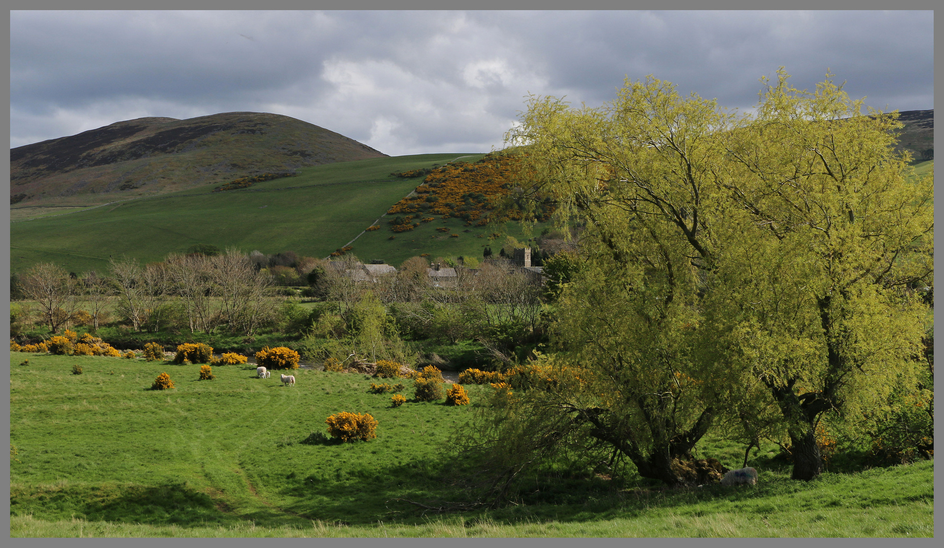 The village of Kirknewton and yeavering bell Northumberland