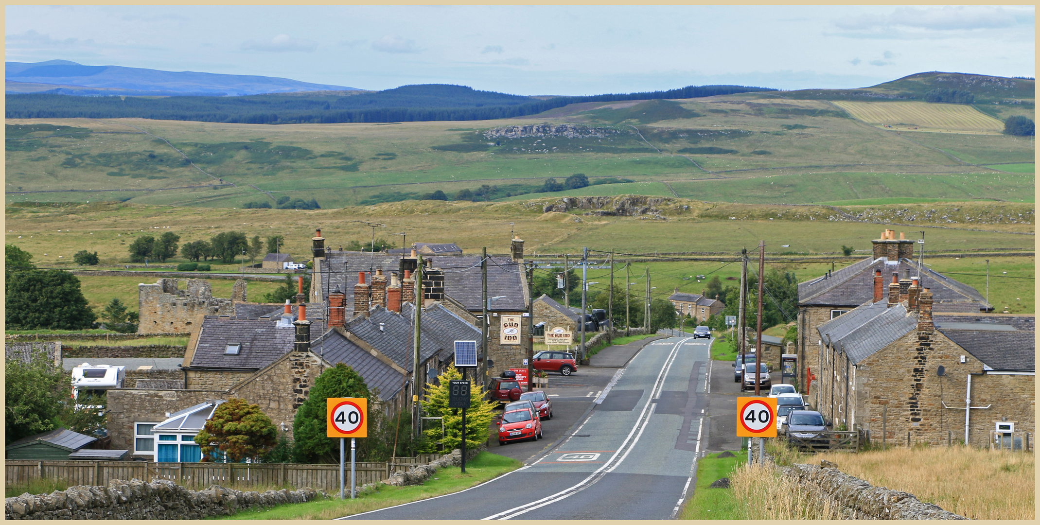 the village of Ridsdale on the A68