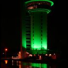 The water tower by night