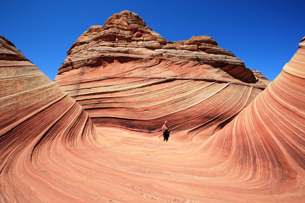 The Wave - Coyote Buttes North mit Größenvergleich