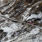 The Way to the Furka Summit in October Snow