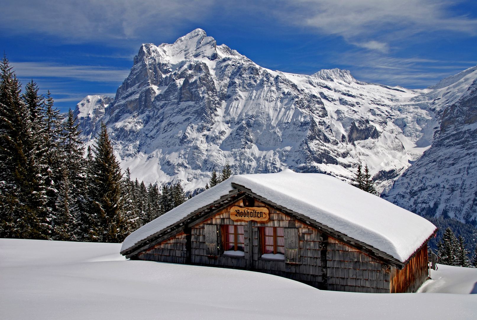 The Wetterhorn from the path to Bort.