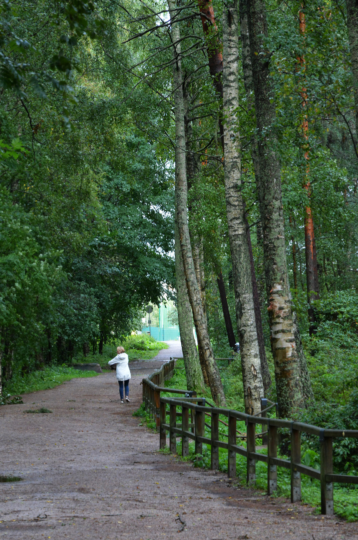 The white coat on park