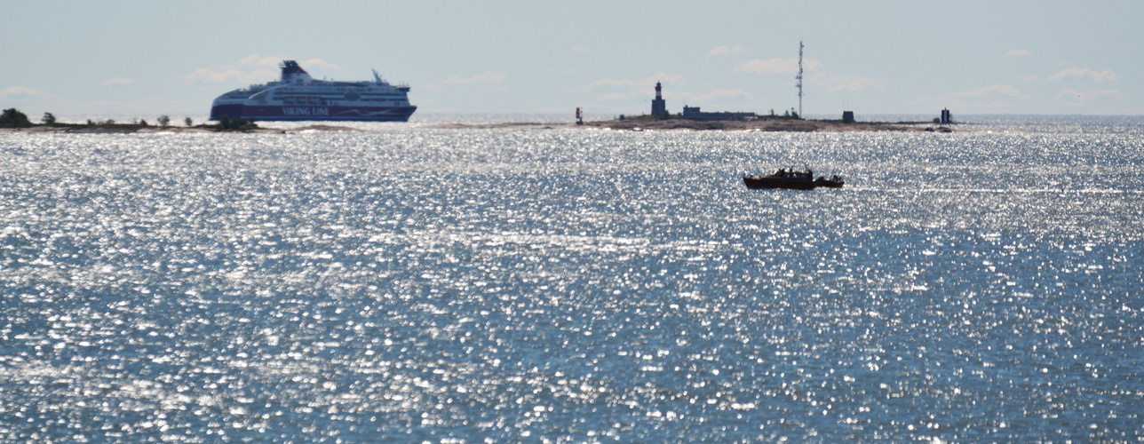 The Wiking Lines boat near the light house Harmaja