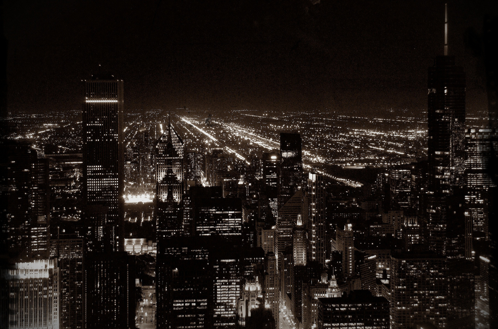 the windy city at night.