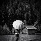 The woman with the umbrella (204);.....on the way to the bee hut...