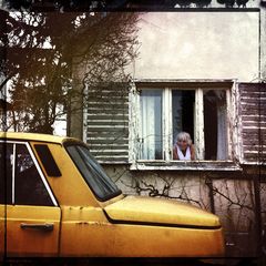 the yellow car.