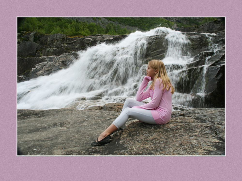 Thea at the waterfall