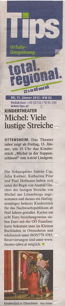 Theater Tabor - Tips vom 11.1.12