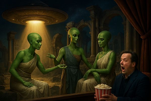 Theaterstück der Aliens-Akt I: Die Ankunft im Tempellicht